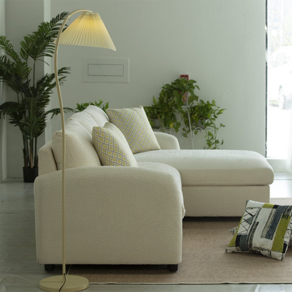 Teddy Fleece 3 Seater Corner Sofa Boucle Storage Sofa With Chaise