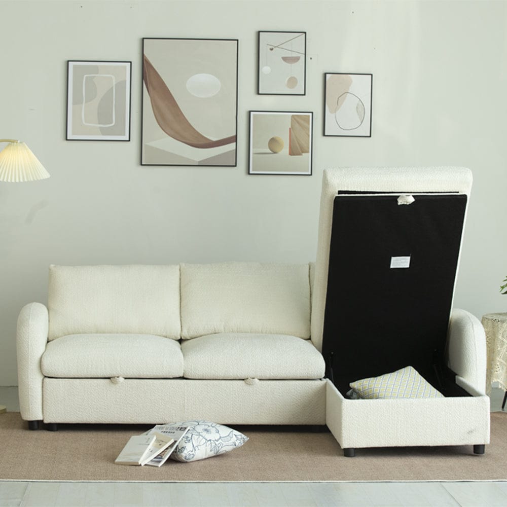Teddy Fleece 3 Seater Corner Sofa Boucle Storage Sofa With Chaise