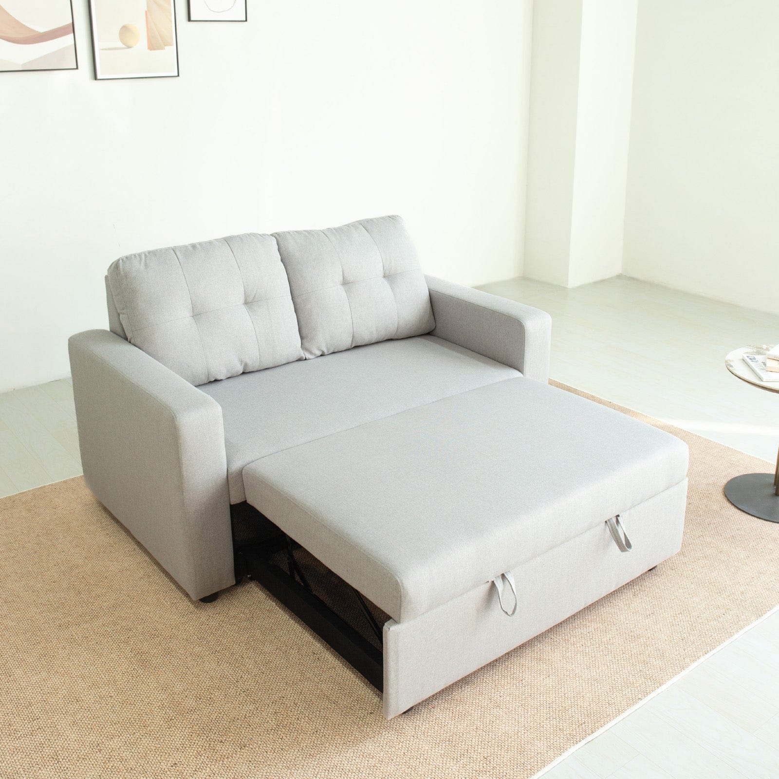 Upholstered Foldable Sofa Bed Pullout Sofa Convertible Sleeper Chair With Arms