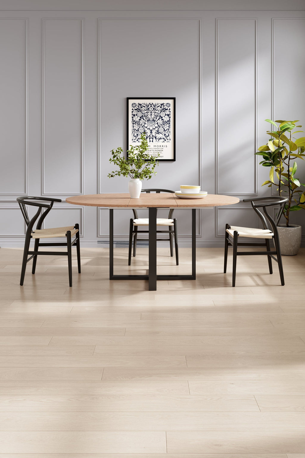 Belluno Industrial Style 160cm Round Extending Dining Table