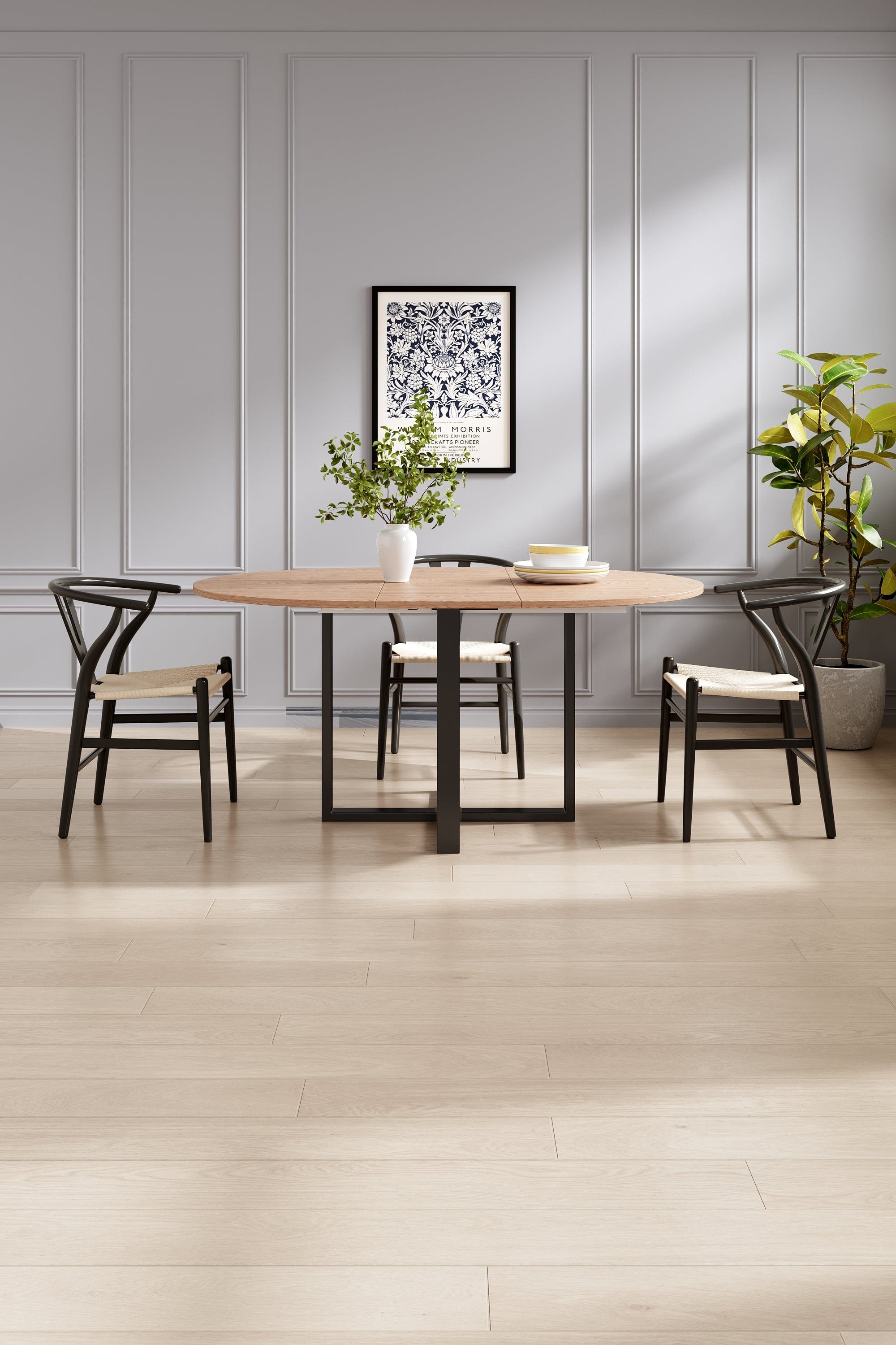 Belluno Industrial Style 160cm Round Extending Dining Table
