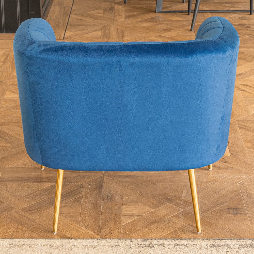 Russell Velvet Armchair In Blue