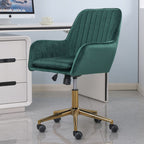Russell Velvet Office Chair with Gold Legs