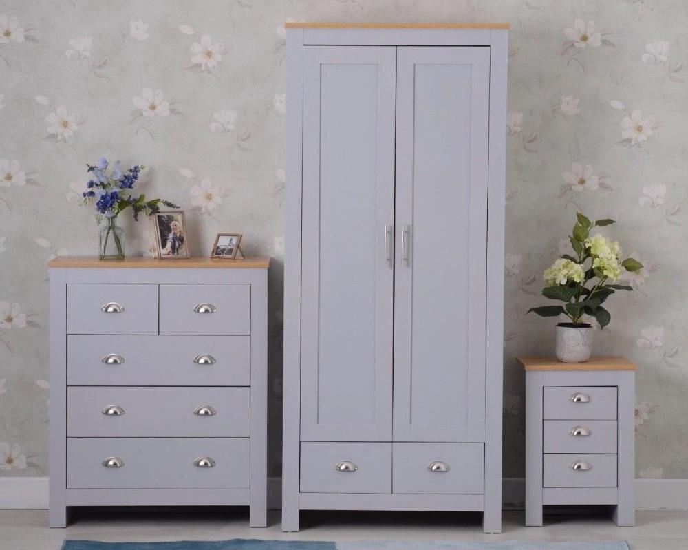 Heritage Set of Three Bedroom Piece with Grey and Oak Finish