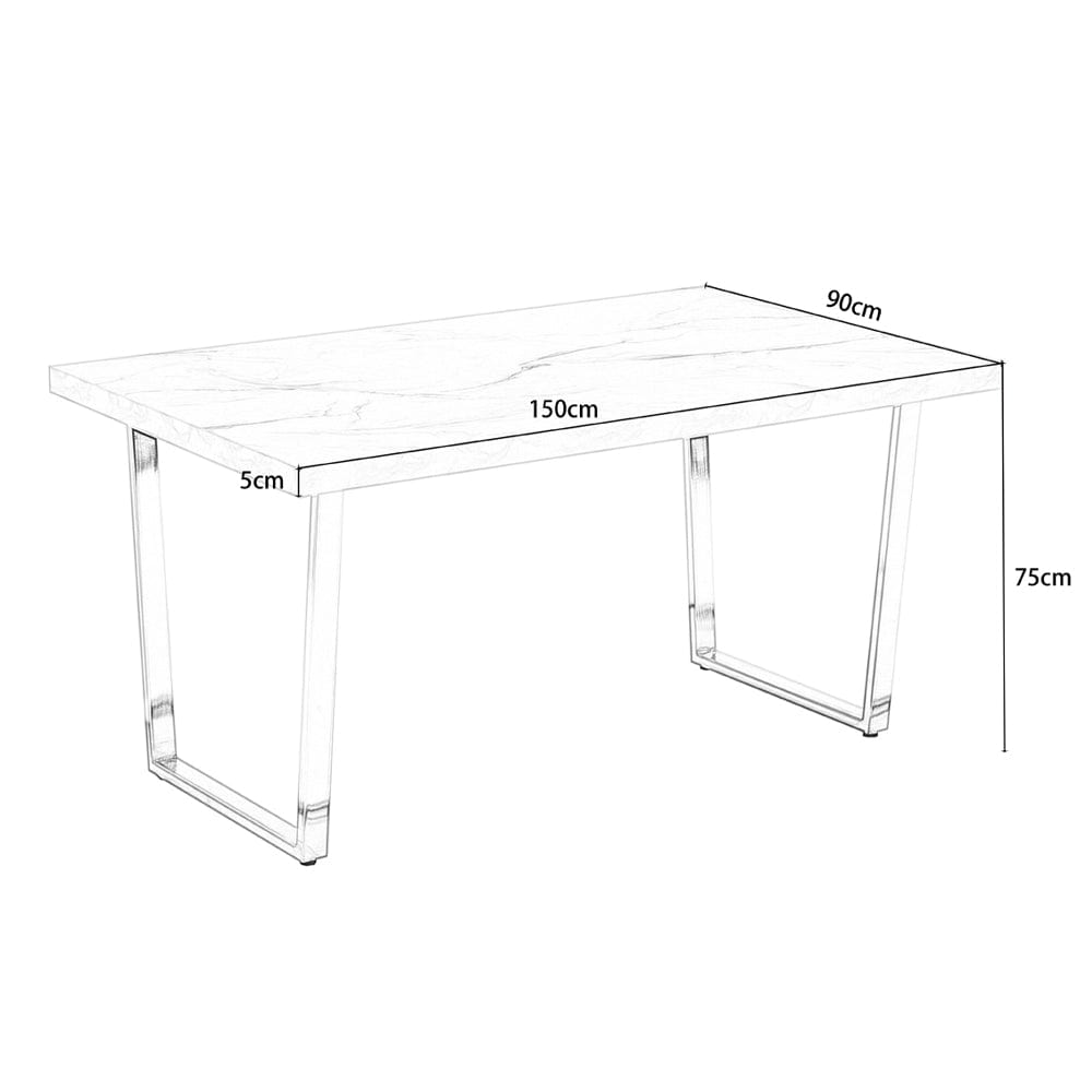 Etta Rectangle Trestle Dining Table Set with 4 Wing Back Velvet Chairs