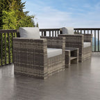 Rosen 2 Seater Rattan Bistro Furniture Set In Grey