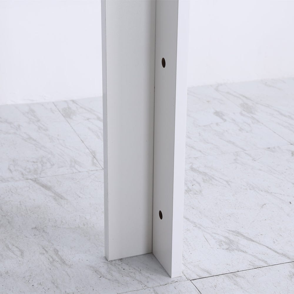 Orsa Rectangle Concrete Effect Dining Table With High Gloss White Legs