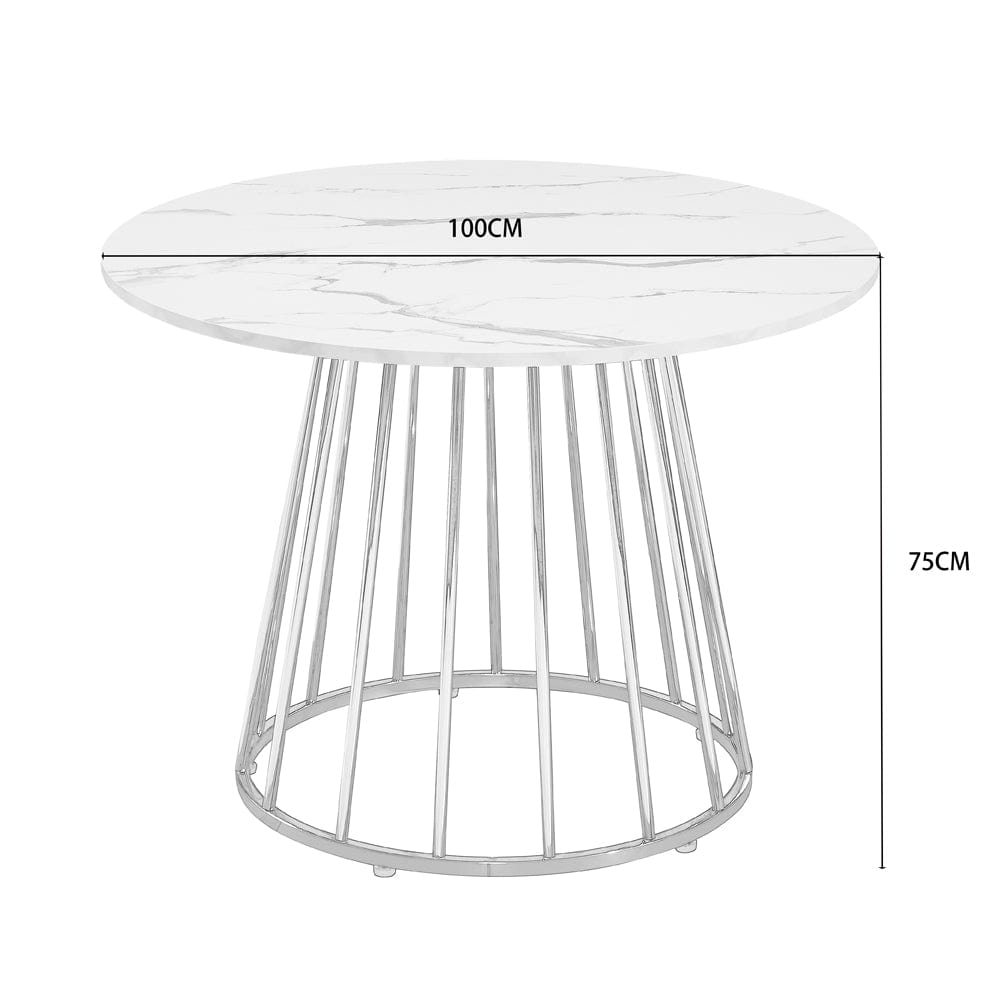 Etta Pedestal Dining Table Set with 4 Velvet Chairs