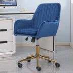 Russell Velvet Office Chair with Gold Legs