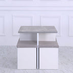 Kanso Stowaway Dining Table Set In Grey & White