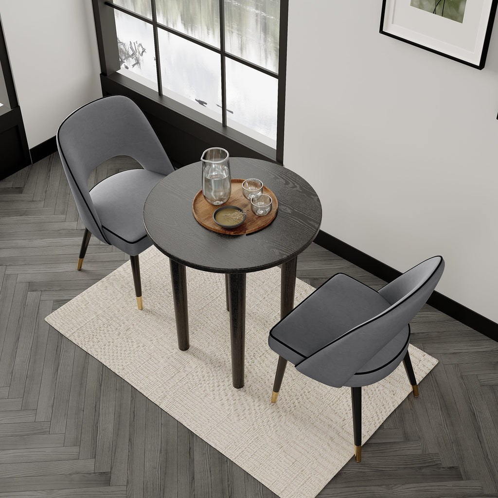 Luna Round Dining Table Set With 2-4 Seater Chairs