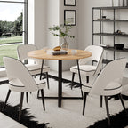 Set Of 2 Amore Boucle Dining Chair In White Teddy Fabric