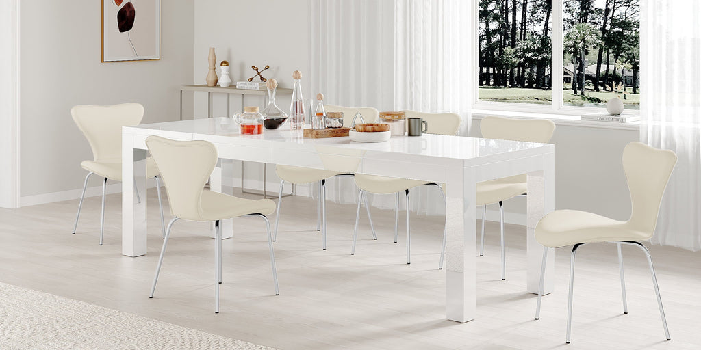 Agata 120cm - 240cm Transformer Table High Gloss Extending Dining Table