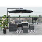 Rosen 9 Seater Rattan Garden Dining Set In Grey