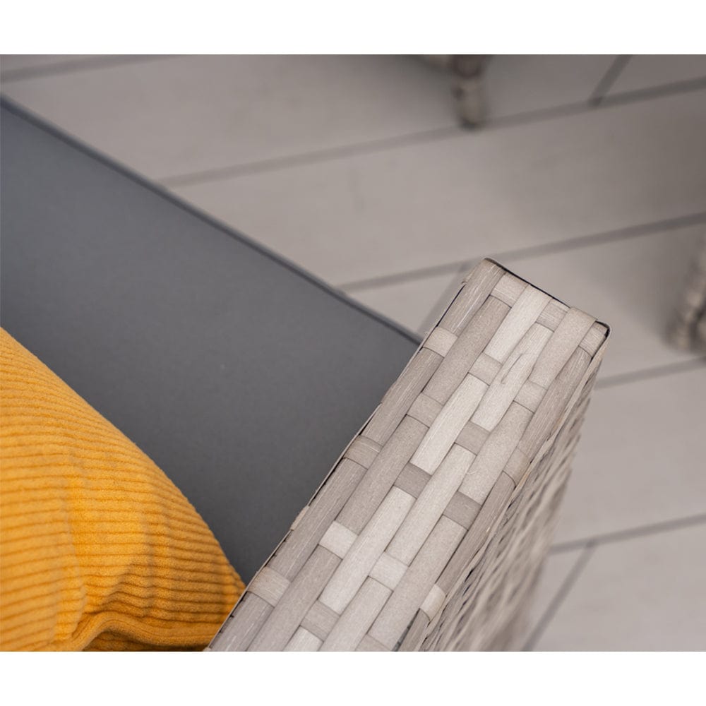 Rosen 9 Seater Fire Pit Rattan Garden Furniture Corner Dining Sofa Set In Grey