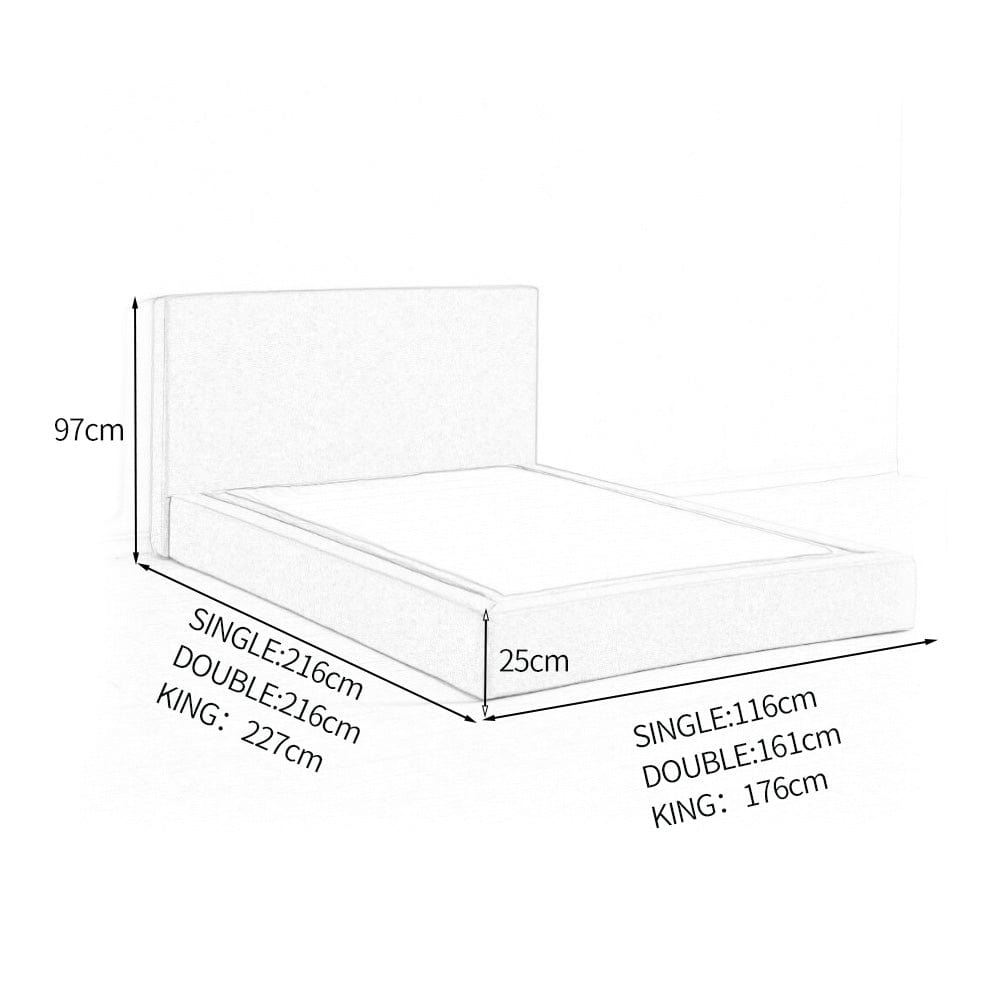 Marshmuff Soft Frame Boucle Bed Frame With Headboard King Bed or Double Bed or Single Bed