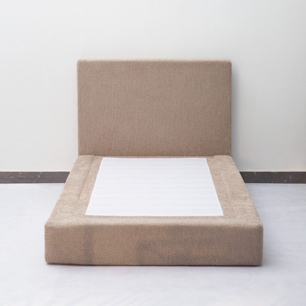 Marshmuff Soft Frame Boucle Bed Frame With Headboard King Bed or Double Bed or Single Bed