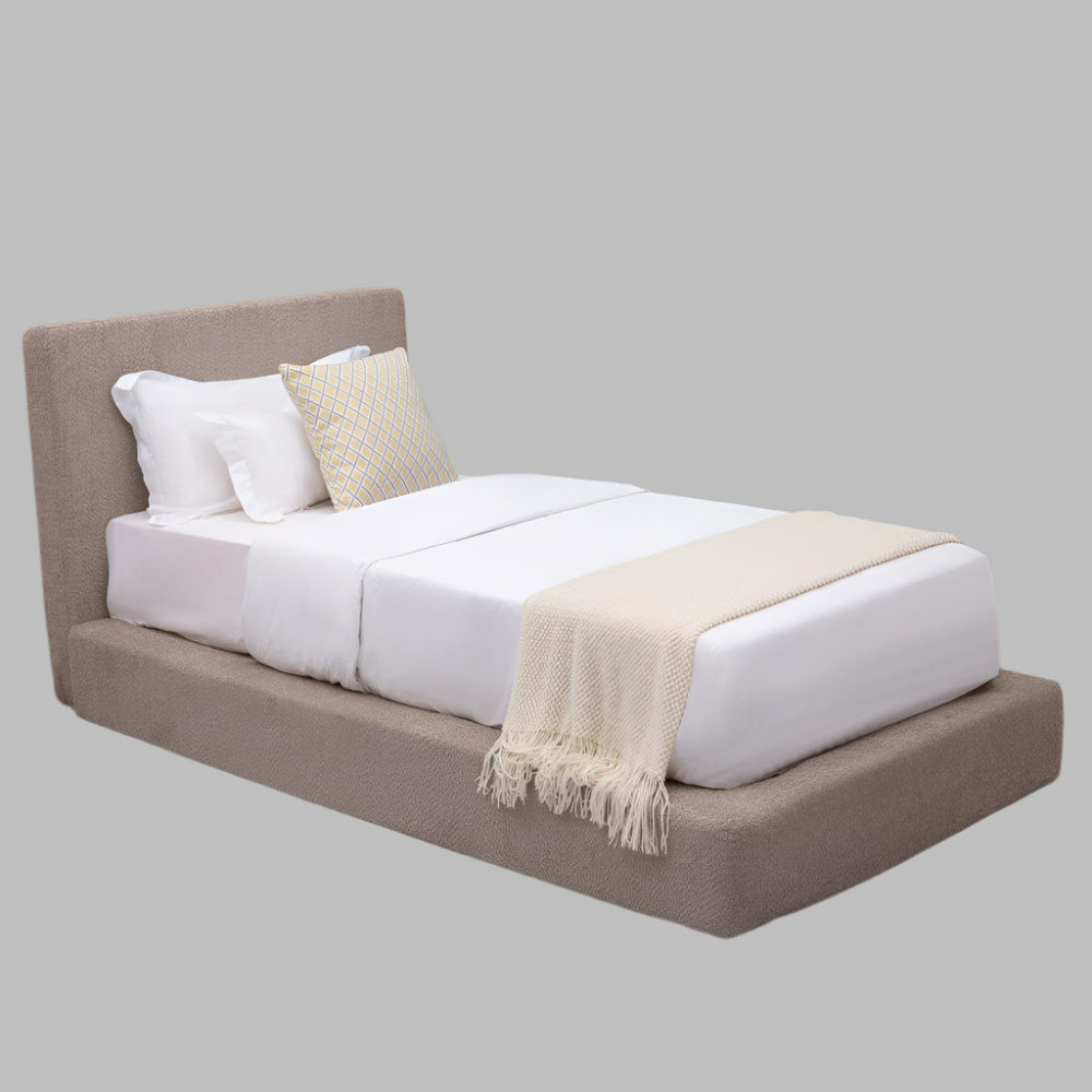 Marshmuff Soft Frame Boucle Bed Frame With Headboard King Bed or Double Bed or Single Bed