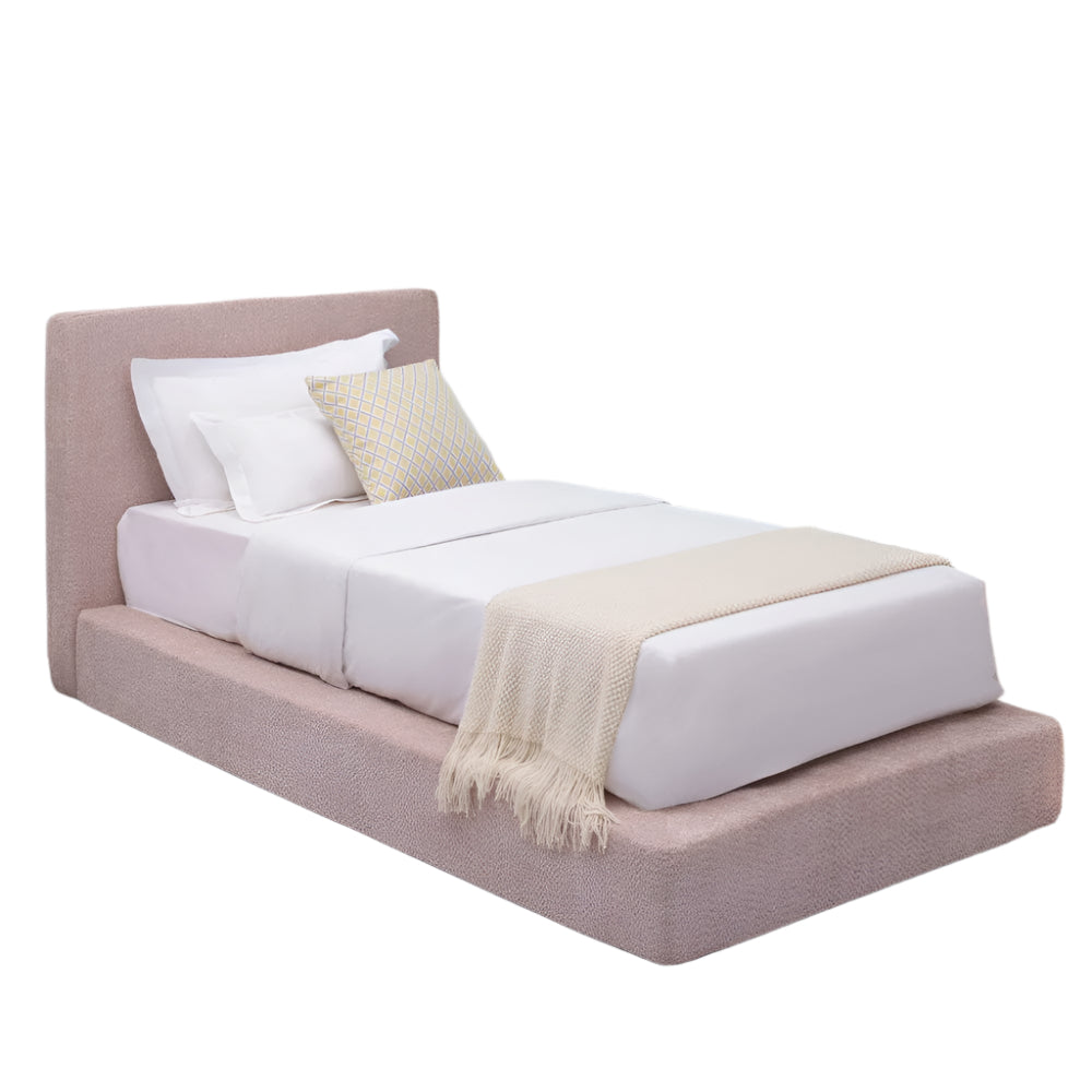 Marshmuff Soft Frame Boucle Bed Frame With Headboard King Bed or Double Bed or Single Bed