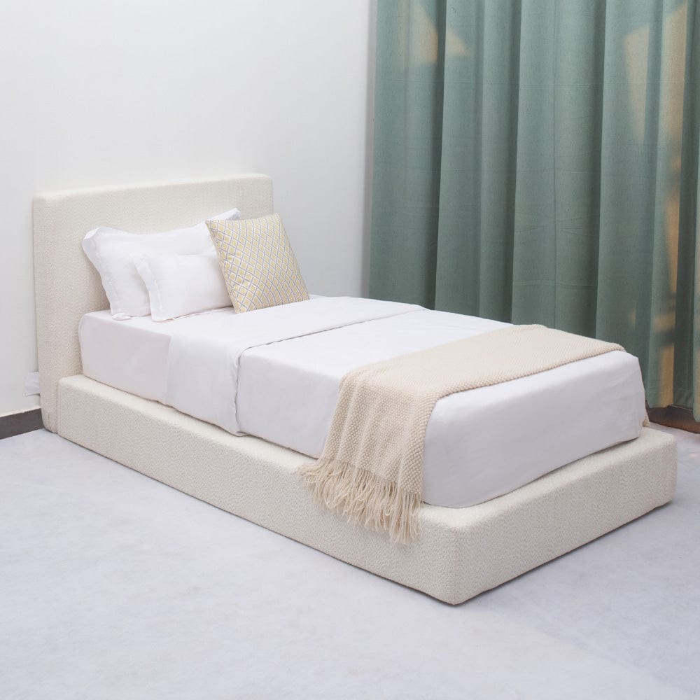 Marshmuff Soft Frame Boucle Bed Frame With Headboard King Bed or Double Bed or Single Bed