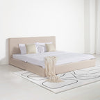 Marshmuff Linen Bed Frame With Headboard King Bed or Double Bed