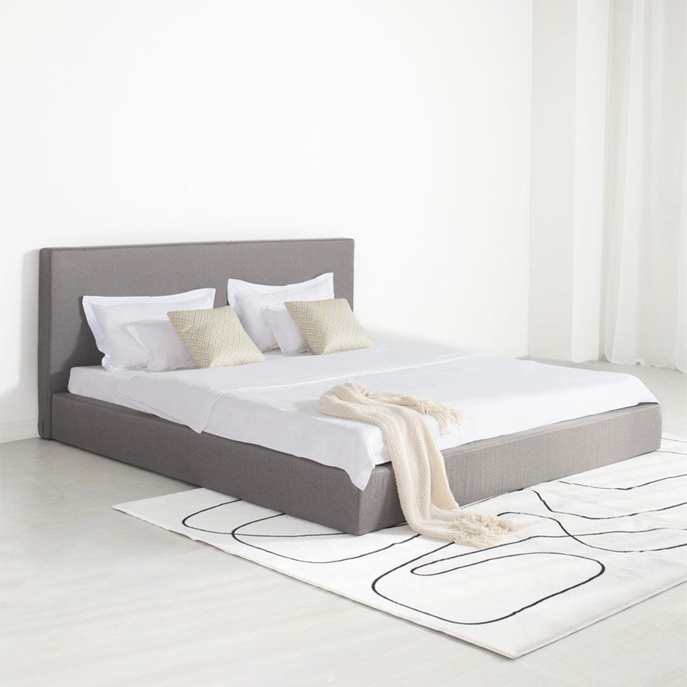 Marshmuff Linen Bed Frame With Headboard King Bed or Double Bed