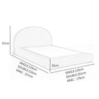 Marshmuff Linen Bed Frame With Curved Headboard King Bed or Double Bed