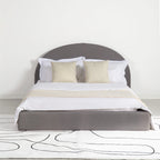 Marshmuff Linen Bed Frame With Curved Headboard King Bed or Double Bed