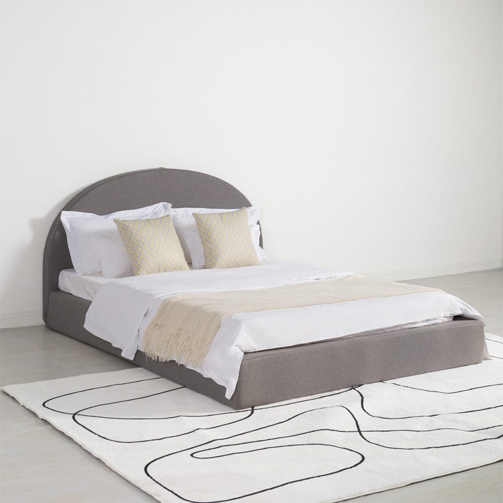 Marshmuff Linen Bed Frame With Curved Headboard King Bed or Double Bed