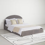 Marshmuff Linen Bed Frame With Curved Headboard King Bed or Double Bed