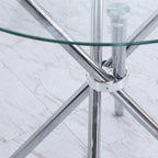 Orsa Round Dining Table Set With 4 Dining Chairs In Grey