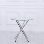 Orsa Round Dining Table Set With 4 Dining Chairs In Cream