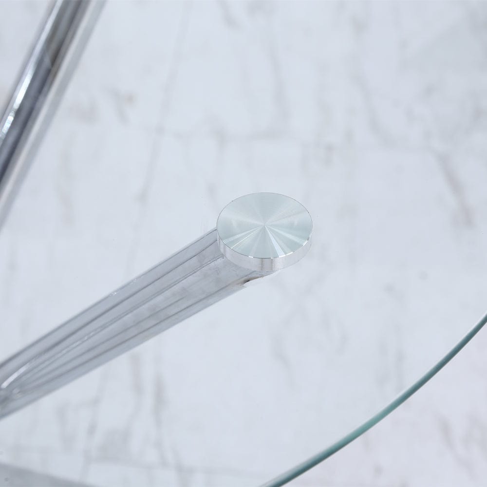 Orsa Round Dining Table Set With 4 Dining Chairs In Black