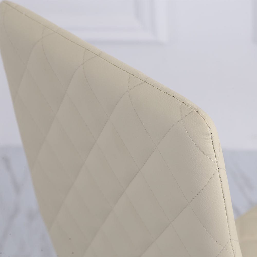 Orsa Round Dining Table Set With 4 Dining Chairs In Cream