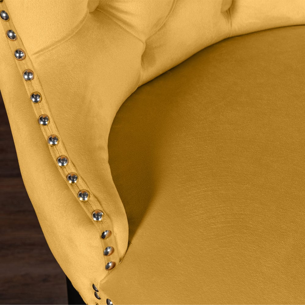 Avers Velvet Button Back Bar Stool Bar Chair