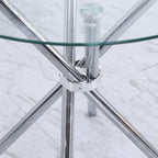 Orsa Round Dining Table Set With 4 Dining Chairs In Cream