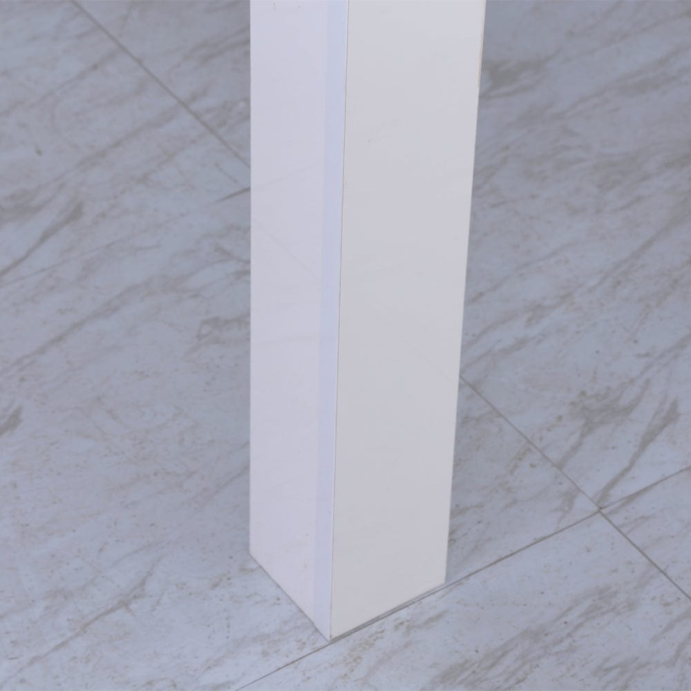 Orsa Rectangle Concrete Effect Dining Table With High Gloss White Legs