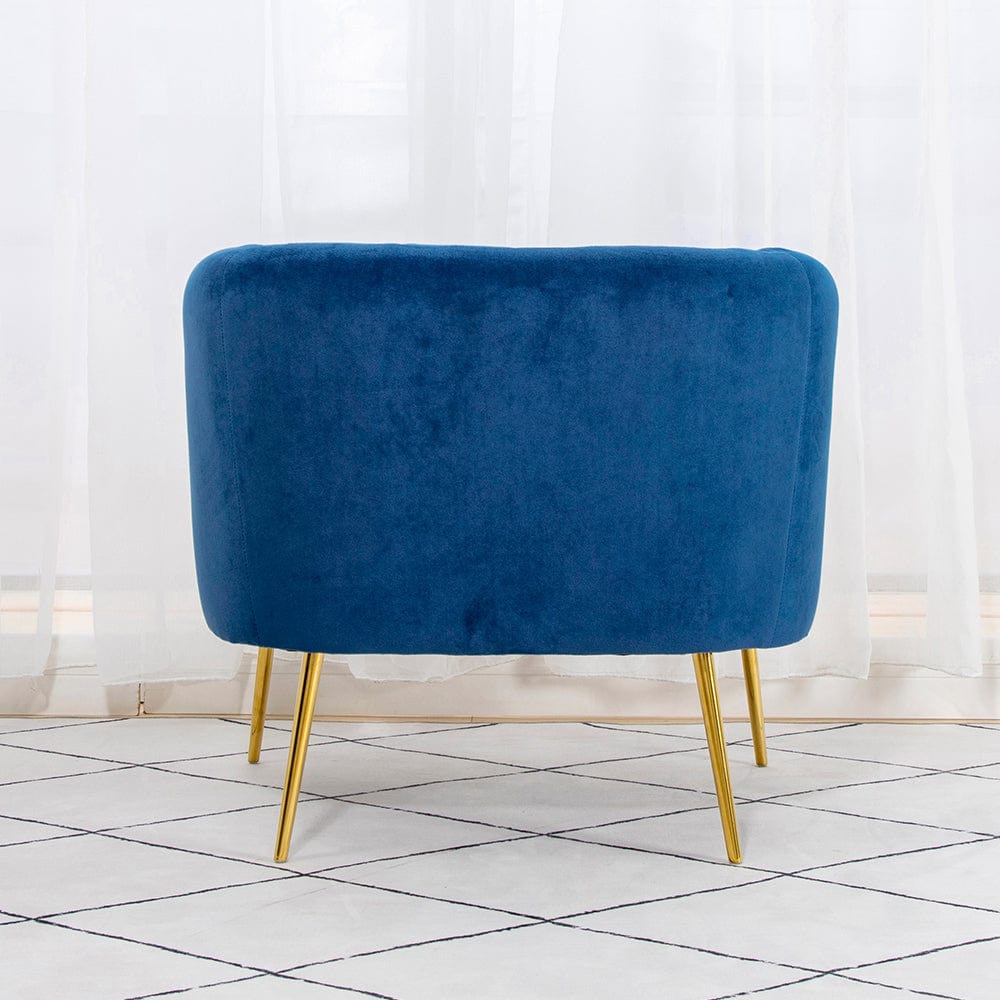 Russell Velvet Armchair In Blue