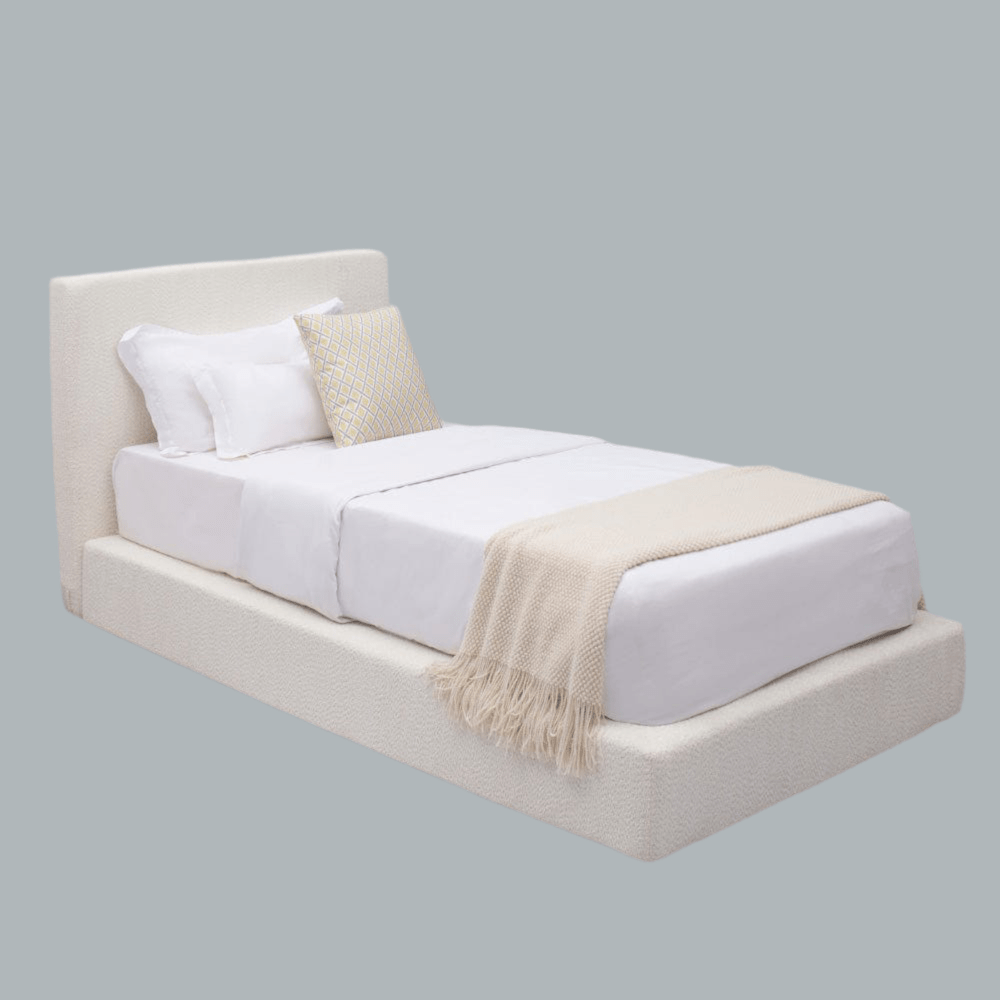 Marshmuff Soft Frame Boucle Bed Frame With Headboard King Bed or Double Bed or Single Bed