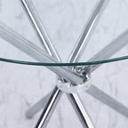 Orsa Round Dining Table Set With 4 Dining Chairs In Grey