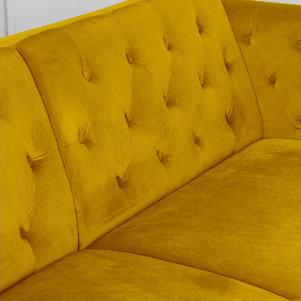 Toronto 3 Seater Chesterfield Style Velvet Sofa Bed In Mustard