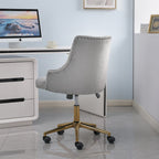 Avers Channel Tufted Velvet Office Chair with Gold Legs