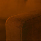 Destin Reversible Orange Velvet Corner Sofa With Storage Chaise and Ottoman Bench