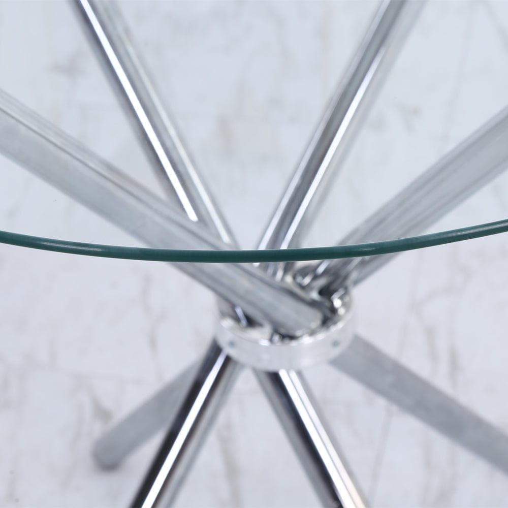 Orsa Round Dining Table Set With 4 Dining Chairs In Black