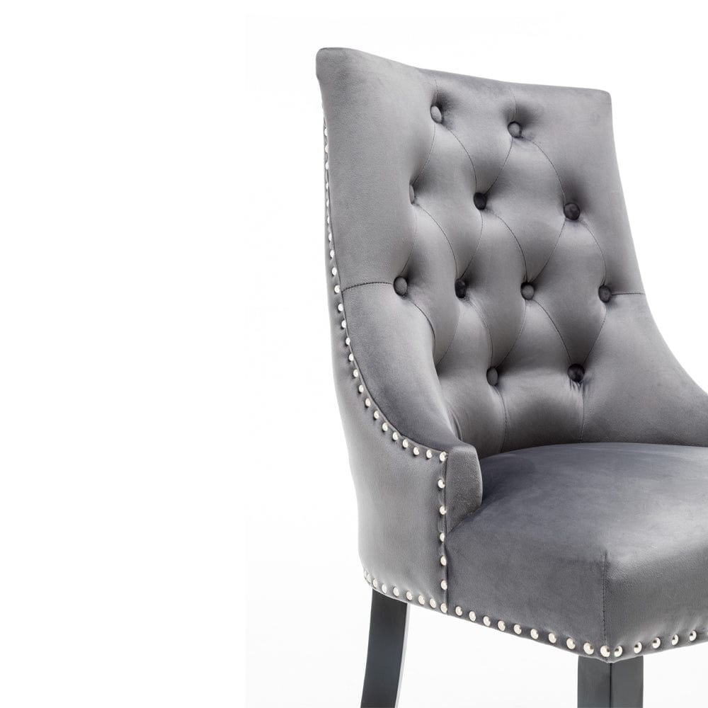 Etta Rectangle Dining Table Set with 4 Velvet Chairs