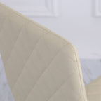 Orsa Dining Tempered Glass Table Set With 6 Chairs In Cream