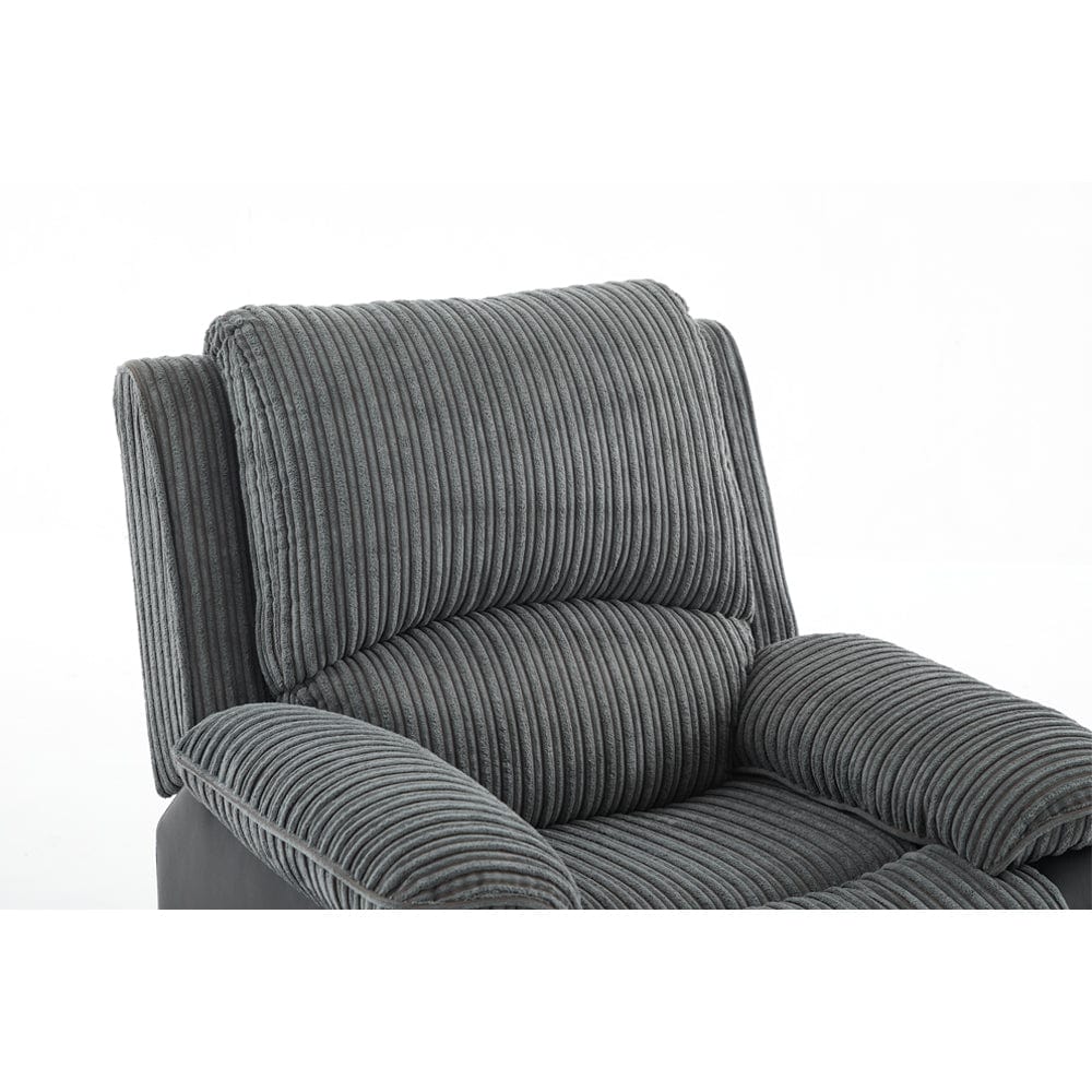 Boston Grey Plush Fabric Recliner Armchair