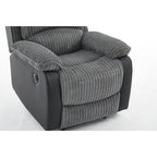 Boston Grey Plush Fabric Recliner Armchair