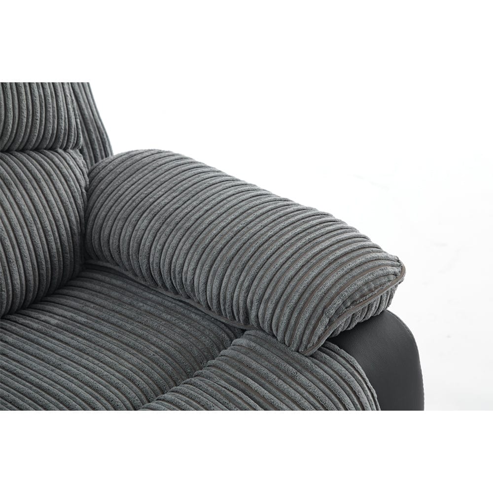 Boston Grey Plush Fabric Recliner Armchair