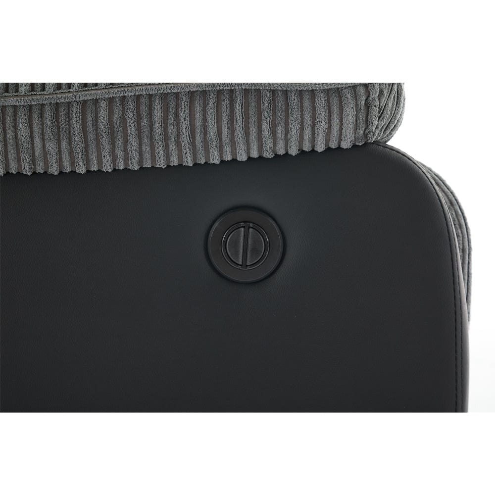 Boston Grey Plush Fabric Recliner Armchair